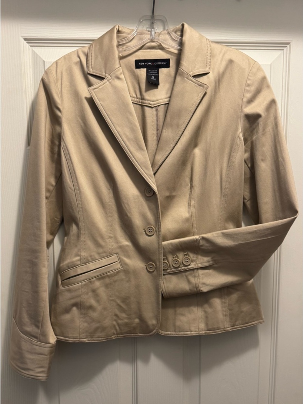 New York & Company Women's Cream Tailored Blazer/Jacket